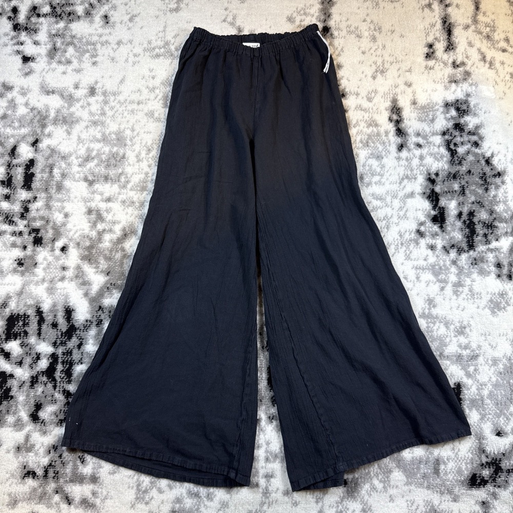 Oh My Gauze Pants Womens Size 0 Black Ultra Wide Hippie Boho Lagenlook
